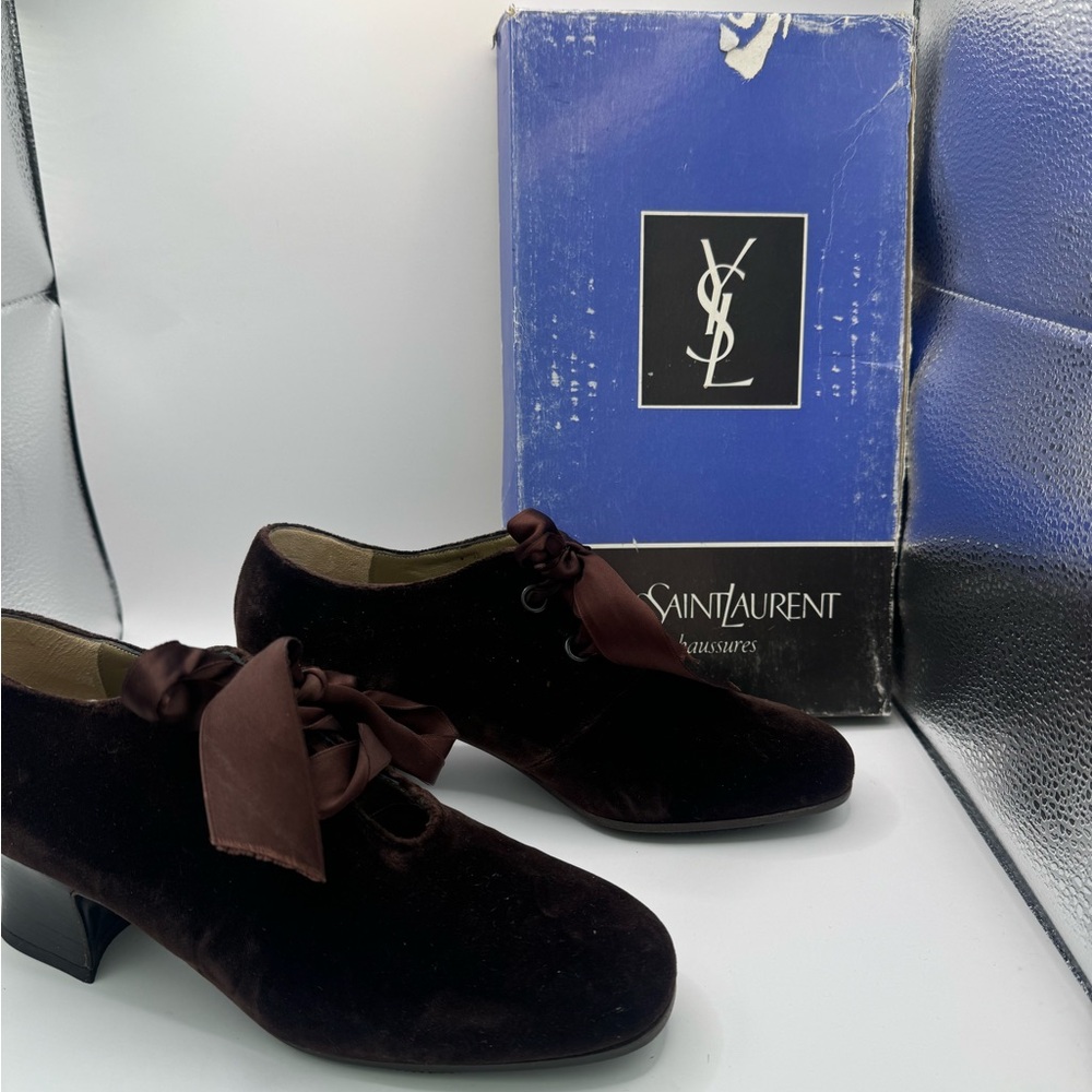 Authentic Rare Vintage Yves Saint Laurent brown heels